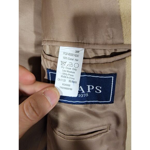 Chaps Camel Hair Sport Coat Blazer Suit Jacket - 38R - Picture 8 of 8